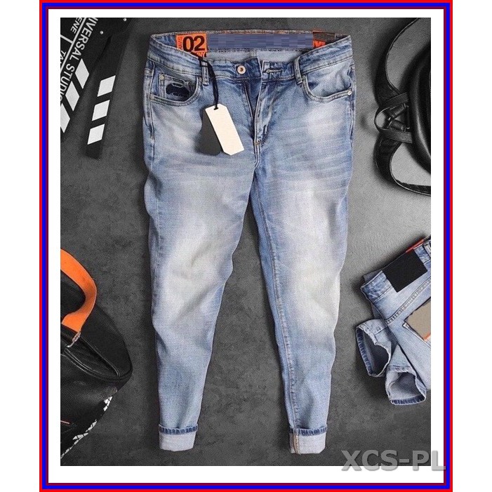 Quần jean nam cao cấp xanh bạc xước nhẹ 5678 không xù lông, không ra màu, chất giãn tốt 5n.3.136