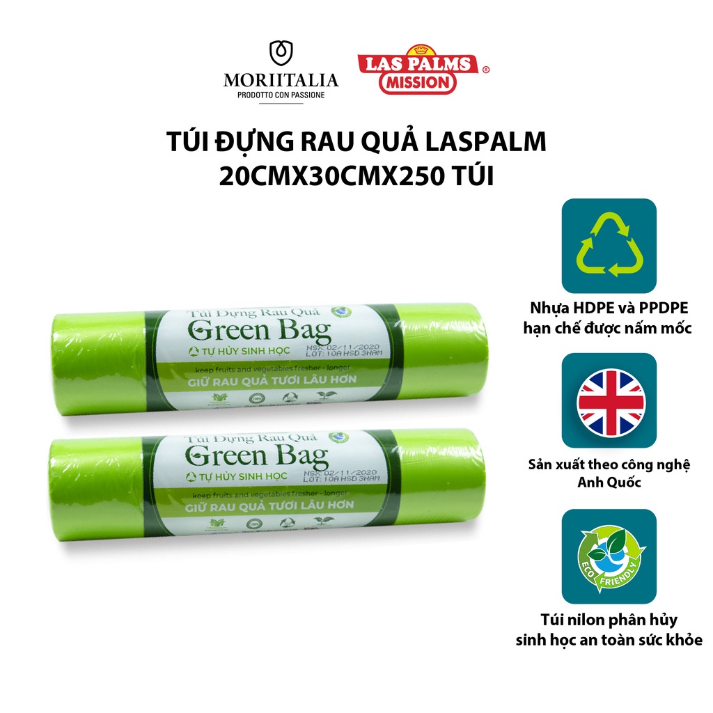 Túi đựng rau quả Laspalm tiện lợi kháng khuẩn Moriitalia TDTP00001564