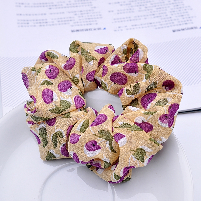 INS Cúc Scrunchies Dây buộc tóc hoa