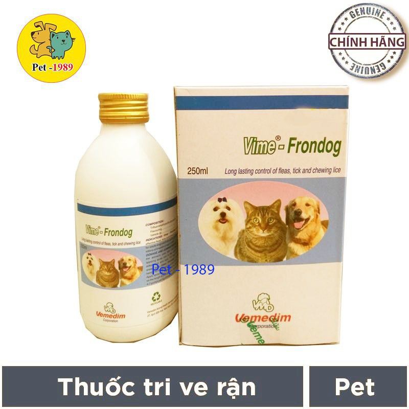 [TN]Vime- FRONDOG 250ml thuốc xịt trị ve, bọ chét ở Chó Mèo Pet-1989RẺ VÔ CỰC