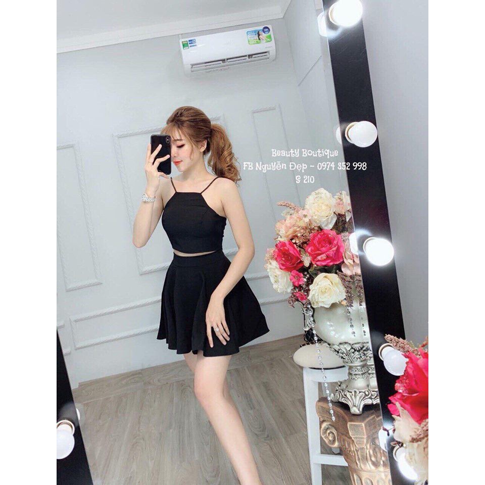Set Áo Thắt Nơ Lưng & Chân Váy Xòe