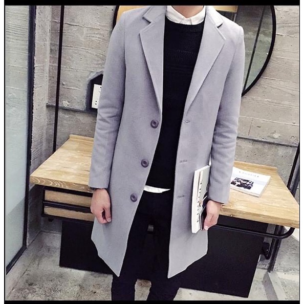 Áo Khoác Dạ - Mangto Nam Dáng Dài Trơn Nhìn Đơn Giản & Lịch Lãm Với Chất Dạ Đẹp Và Dày