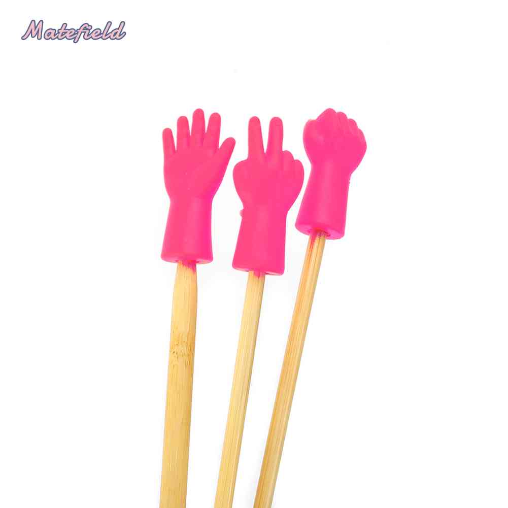 Set 6 Nút Bịt Bảo Vệ Đầu Kim Đan Len Chống Chảy Xệ Thiết Kế Dễ Thương Tiện Dụng