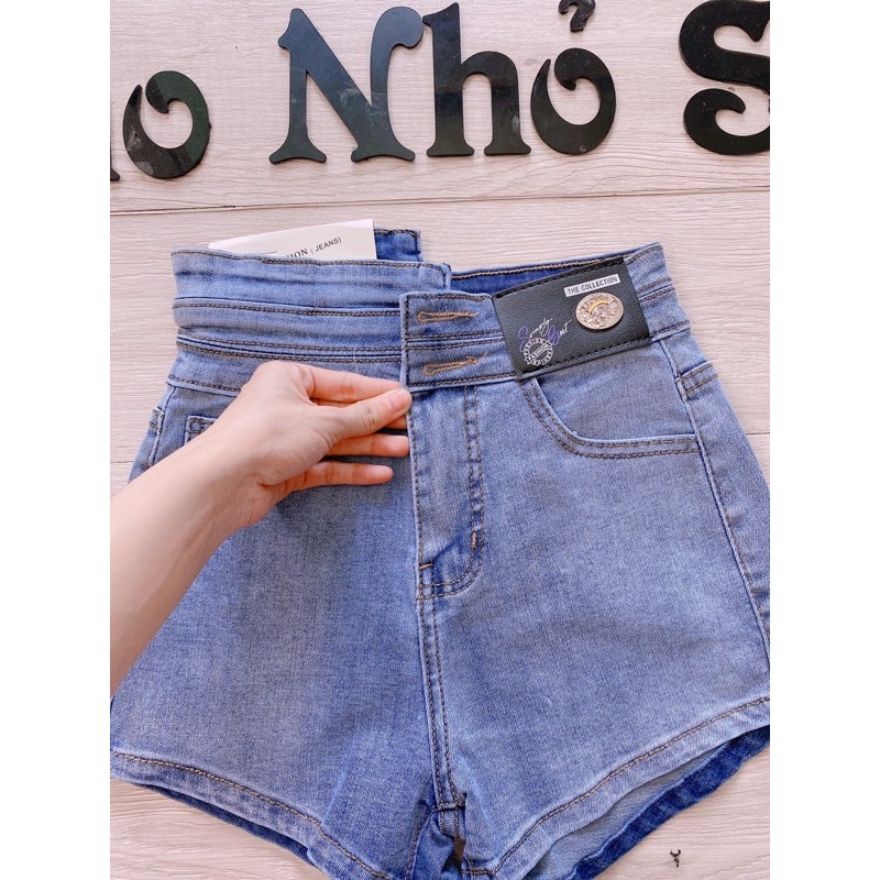 quần short jean lưng cao kiểu