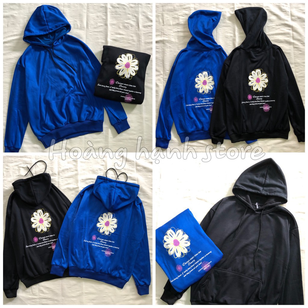 Áo khoác hoodie bông hoa sau lưng hình thật | BigBuy360 - bigbuy360.vn