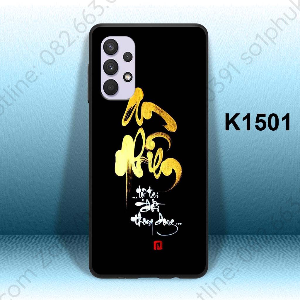 Ốp lưng kính chống bể Samsung Samsung A32 (4G,5G),  A23 , A53 5G , A52 (4G,5G) in hình thời trang thư pháp