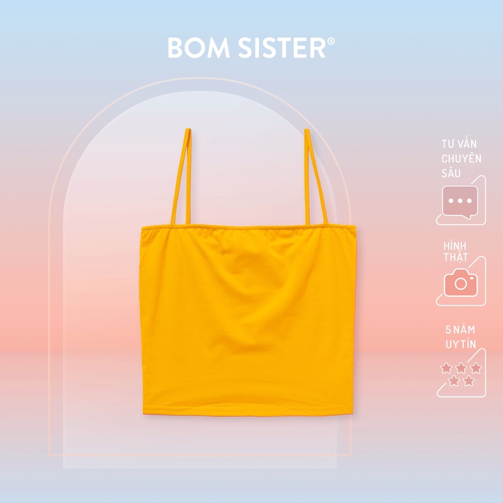 Áo lá không mút nửa ngực cotton màu trơn BOM SISTER BR244