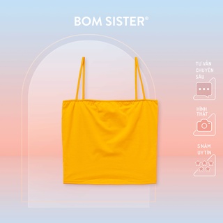 Áo lá không mút nửa ngực cotton màu trơn BOM SISTER BR244