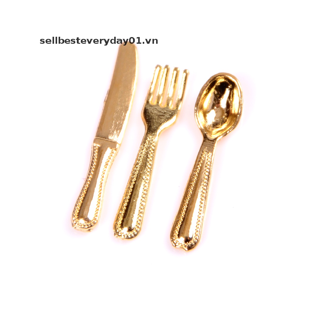 Set 12 dao muỗng nĩa mini dành cho trang trí nhà búp bê