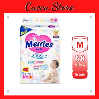 Bỉm/tã dán Merries size M 68 miếng