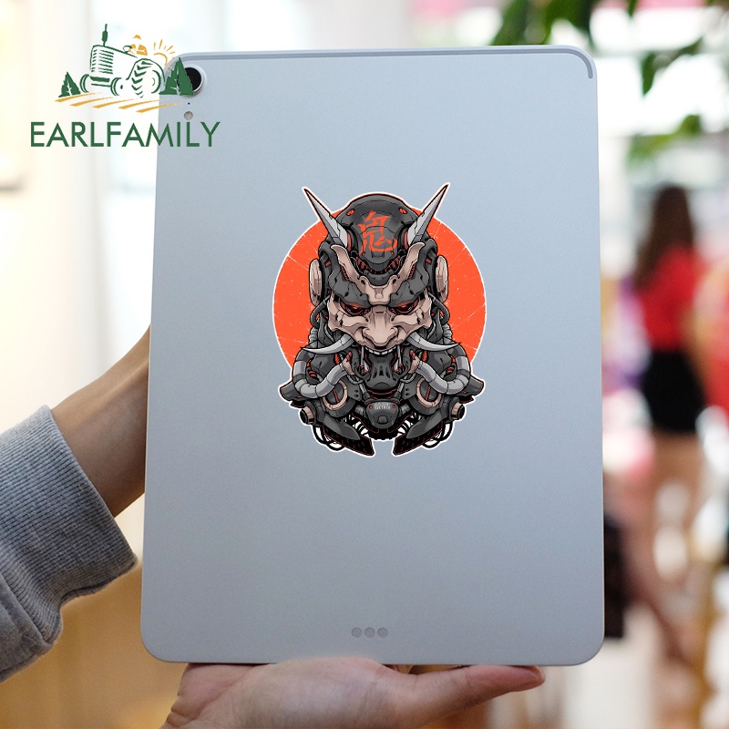 Earlfamily Đề Can Dán Trang Trí Xe Hơi / Ván Lướt Sóng diy Hình Mặt Nạ samurai 13Cmx10Cm Cá Tính