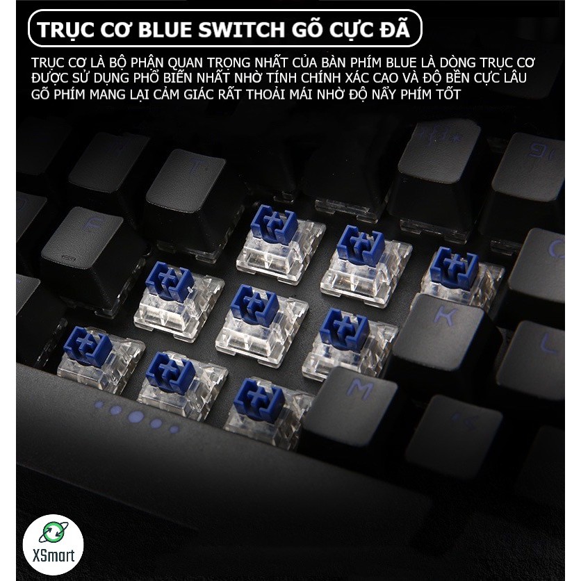 Bàn Phím Cơ Gaming CAO CẤP K1000 FULL LED RGB Có Kê Tay, Blue Switch Gõ Cực Đã Cho Laptop Máy Tính PC, Cổng USB | WebRaoVat - webraovat.net.vn