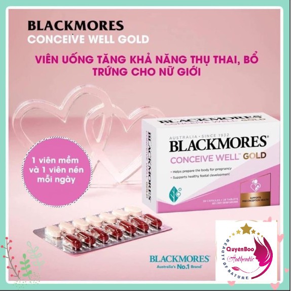 Viên uống tăng khả năng thụ thai Blackmores Conceive Well Gold - Úc 56v | Thế Giới Skin Care