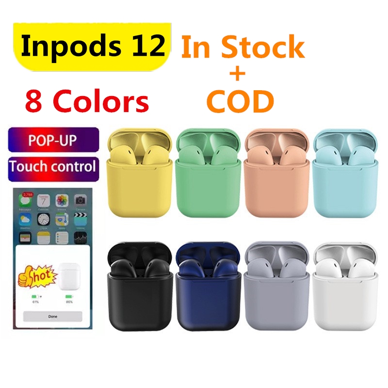 inpods 12 Tai nghe inpods kết nối Bluetooth 5.0 i12 TWS mini tích hợp micro