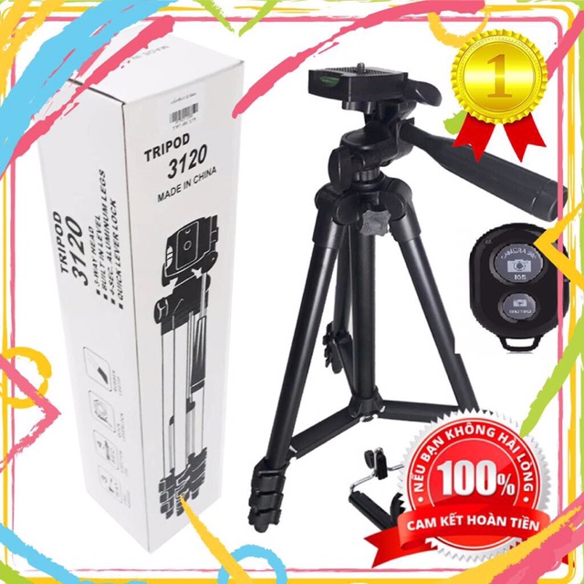 Gậy chụp ảnh 3 chân Tripod TF 3120 mẫu 2018, kèm giá đỡ điện thoại