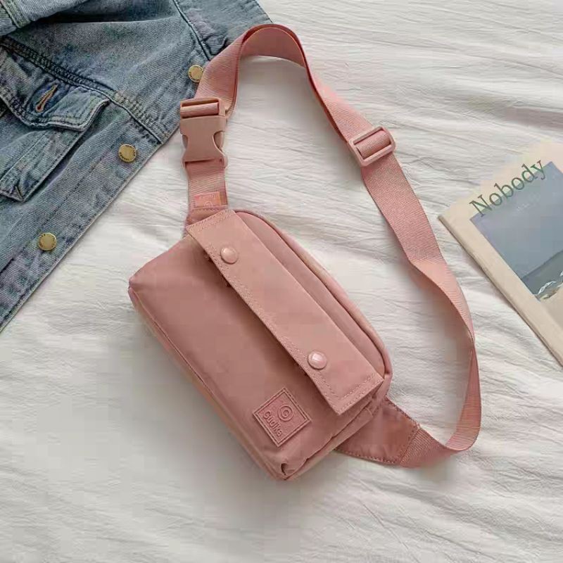 Balo đeo chéo hè dạo phố màu đen