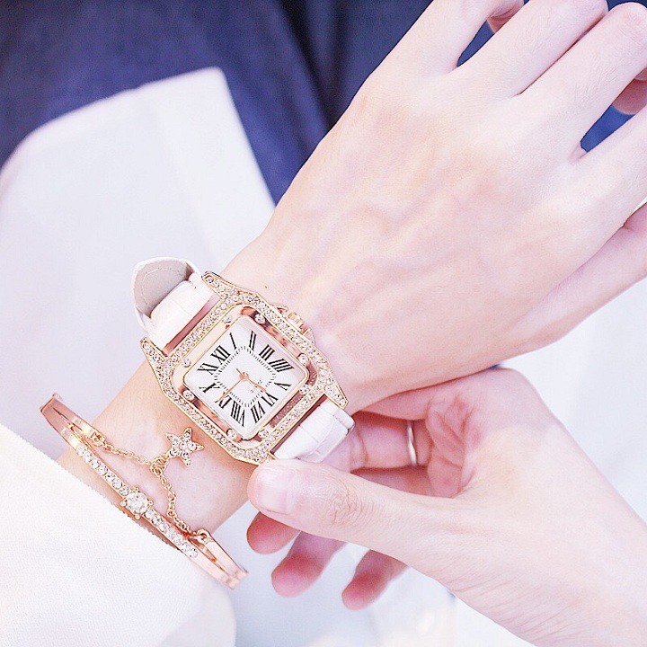 [Mã FAMAYFA giảm 10K đơn 50K] Đồng hồ thời trang nữ DZG đính đá cực đẹp ZO46