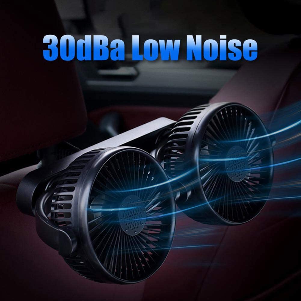 Quạt Làm Mát Hai Đầu Xoay 360 Độ Tiếng Ồn Thấp Dễ Điều Chỉnh Cho Xe Hơi