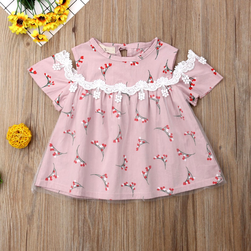 Đầm xoè Tutu phối hoa cho bé gái