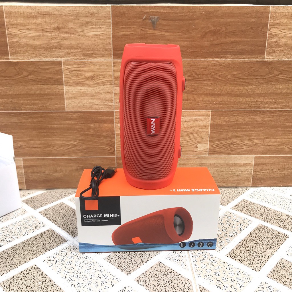 Loa Bluetooth WAN Charge 3+ A3 mini vỏ nhôm (Màu đỏ) Nghe nhạc hay Pin trâu, hỗ trợ cắm thẻ nhớ và Usb - WAN STORE