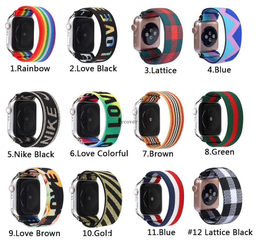 Dây Đeo Đồng Hồ Bằng Nylon Hoạ Tiết Báo Đốm Đàn Hồi Cho Apple Watch 38mm 40mm 42mm 44mm Series 6 Se 5 4 3 2