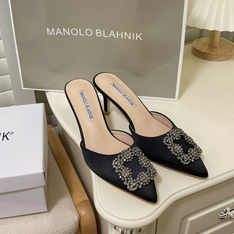 Giày Cao Gót Da Cừu Mũi Nhọn Đính Đá 6.5cm Thời Trang Quyến Rũ Cho Nữ