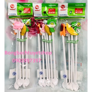 Muỗng khuấy hình HPB45 combo 6 cây - Thìa khuấy nước ép sinh tố cao cấp nhựa HOFACO