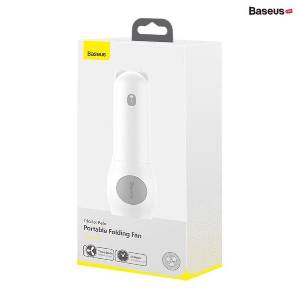 Quạt mini cầm tay sạc dự phòng 2000mah Baseus A02 chính hãng hình gấu | BigBuy360 - bigbuy360.vn