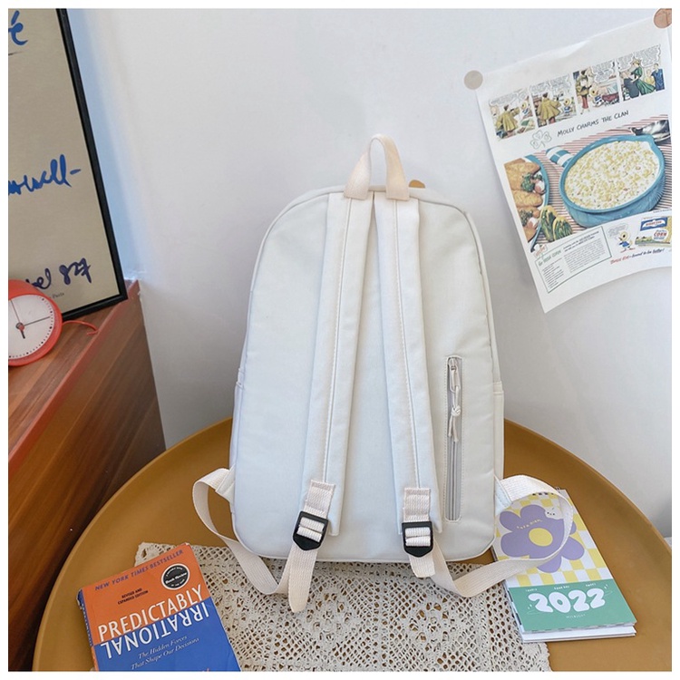 Balo Đi Học Họa Tiết Sọc Caro Dễ Thương Phong Cách Nhật Bản