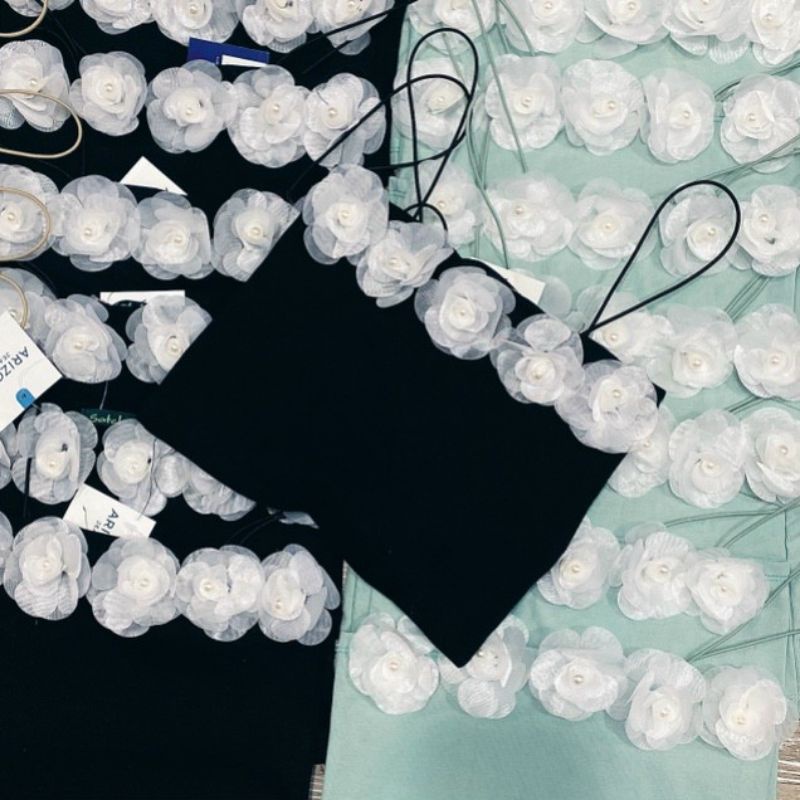 Áo 2 dây họa tiết phối lưới siêu hot sang chảnh ,Áo hai dây lưới ôm ngực hai màu đi biển, bar cực xinhUK