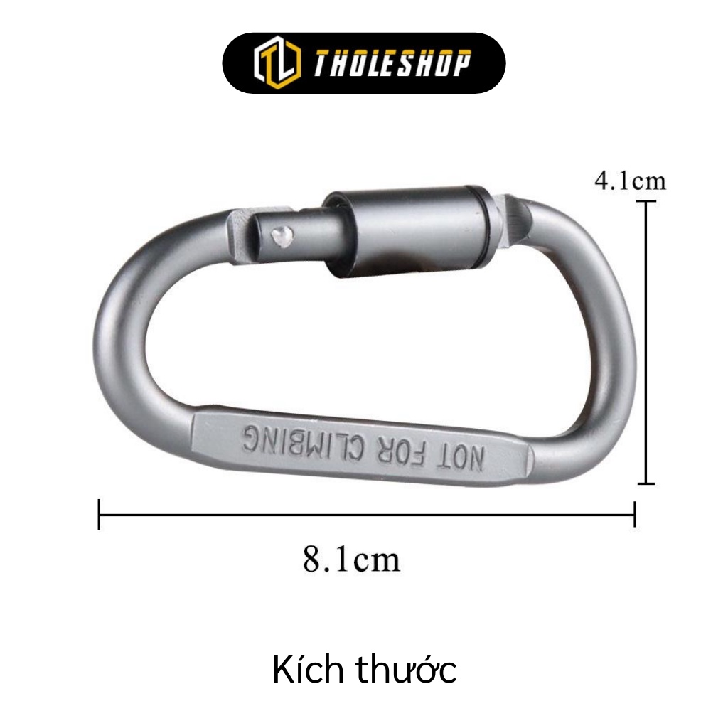 Móc Khóa Nhôm - Móc Khóa Đa Năng Đi Phượt Carabiner Hình Chữ D Siêu Cứng, Bền 8498