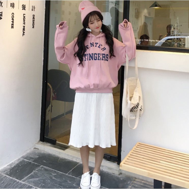 Áo hoodie nữ dài tay trong lót lông năng động trẻ trung phong cách ulzzang Hàn Quốc