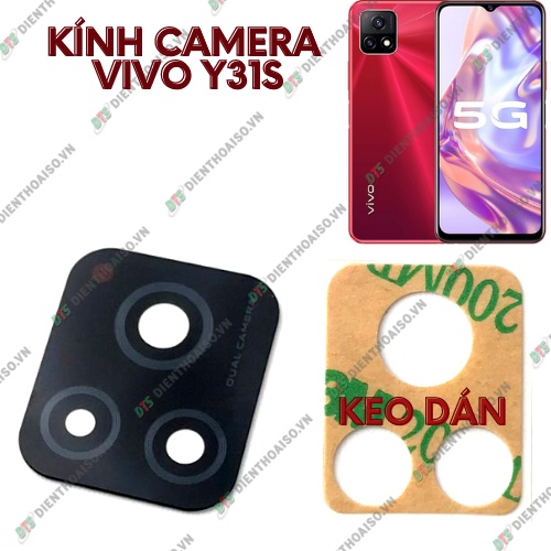 Kính camera vivo y31s kèm keo dán