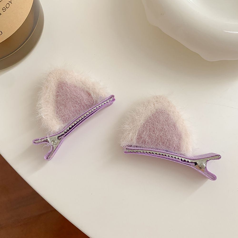 Set 2 kẹp tóc phối chi tiết tai lông xù thời trang xinh xắn cho nữ
