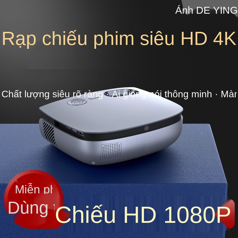 0528309831Deying máy chiếu siêu nét 4k phòng ngủ gia đình có thể kết nối với điện thoại di động màn chiếu ký túc xá sinh