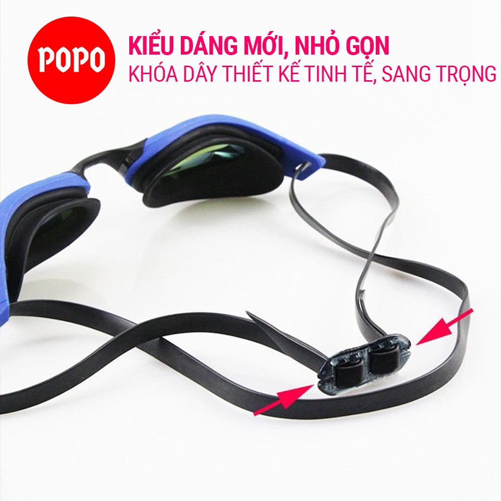 Kính bơi người lớn tráng gương POPO 720 chính hãng cản tia UV, chống sương mờ kiếng bơi thi đấu cho nam nữ