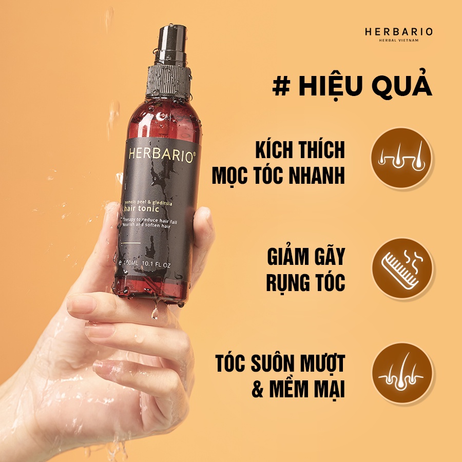 [Quà tặng không bán] Nước xịt dưỡng tóc pomelo Vỏ Bưởi và Bồ Kết Herbario 100ml