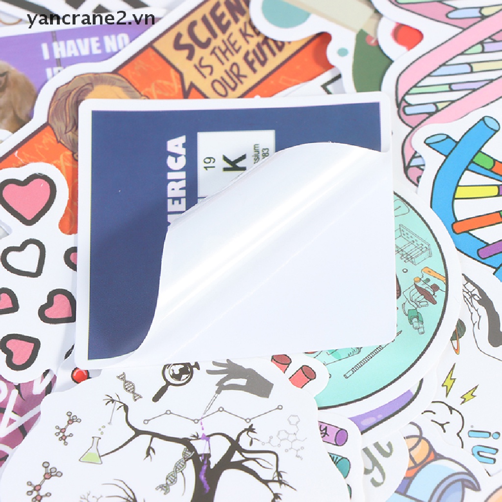 Set 100 Nhãn Dán Hóa Học Cho Laptop / Điện Thoại / Ván Trượt / Va Li