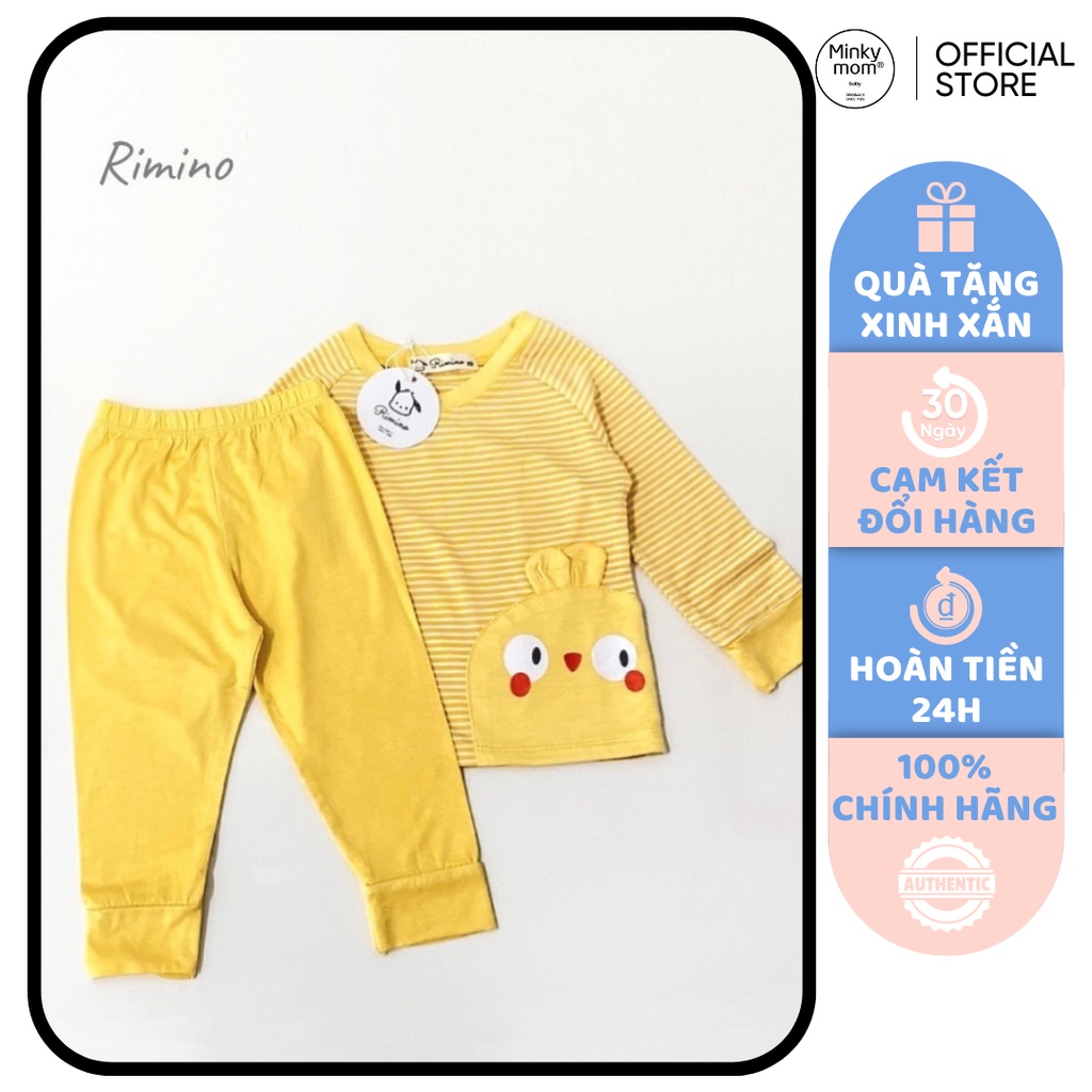 [SALE] Bộ Quần Áo Bé Gái, Bé Trai KIMCHIBABY Vải Thun Lạnh Tai Thú Kẻ Sọc, Đồ Bộ Cho Bé Mặc Nhà Thu Đông KWTD2213