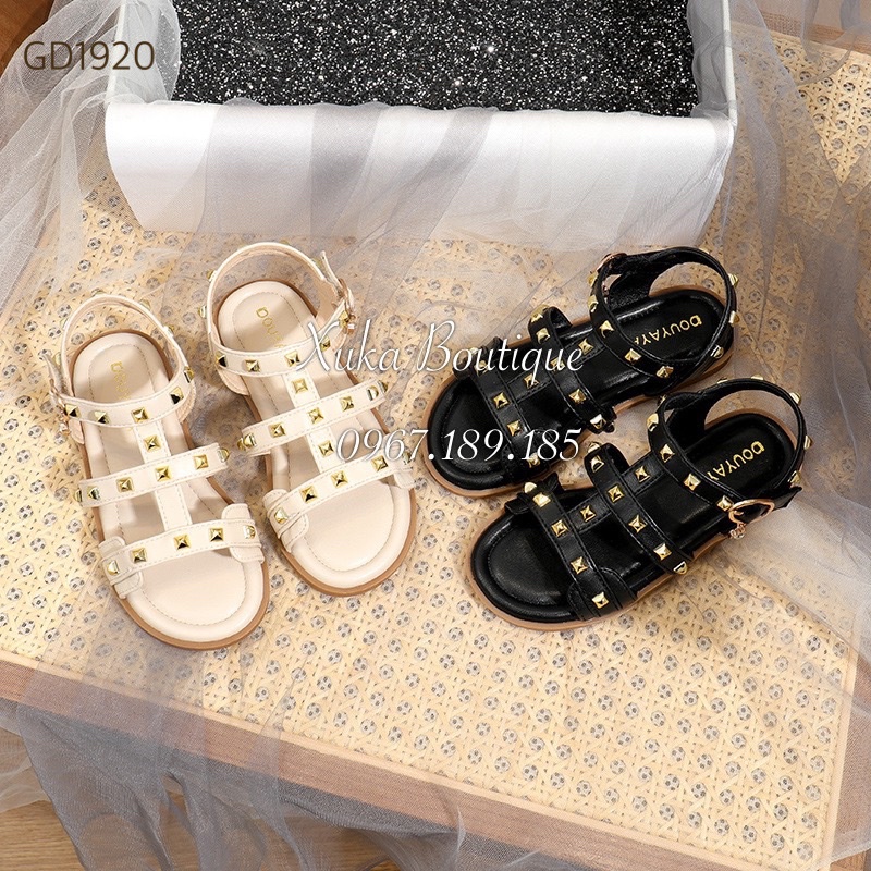 Dép Bé Gái Hàn Quốc Cao Cấp Size Đại, Dép Quai Hậu Đinh Tán Trẻ Em Đế Mềm Chống Trượt Bé Gái, Dép Đi Chơi Đi Học Cho Bé