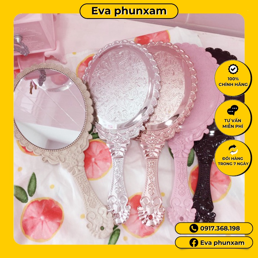 Gương cầm tay công chúa phun xăm