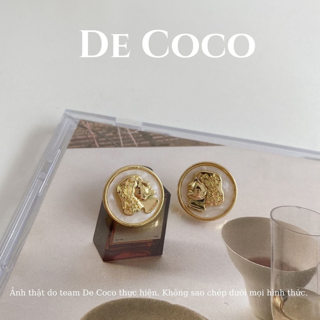 Khuyên tai bông tai đồng xu The Face De Coco