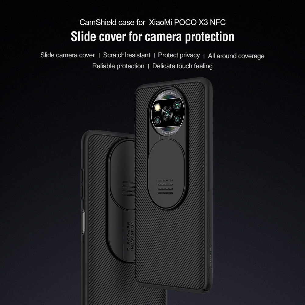 Ốp Điện Thoại Nillkin CamShield Cho Xiaomi POCO X3 Pro / X3 NFC Có Nắp Trượt Bảo Vệ Camera Bằng PC Cứng Sang Trọng