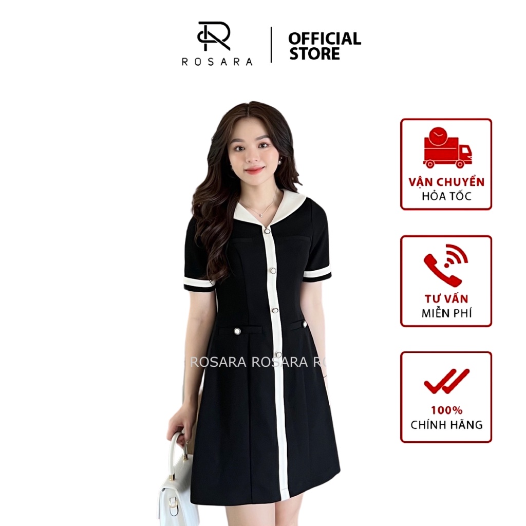 Váy kiểu thời trang nữ dáng suông Rosara V17