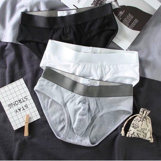 Quần lót nam cotton cao cấp, sịp nam tam giác cạp to màu trơn đơn giản, chất thun cotton cao cấp thoáng mát