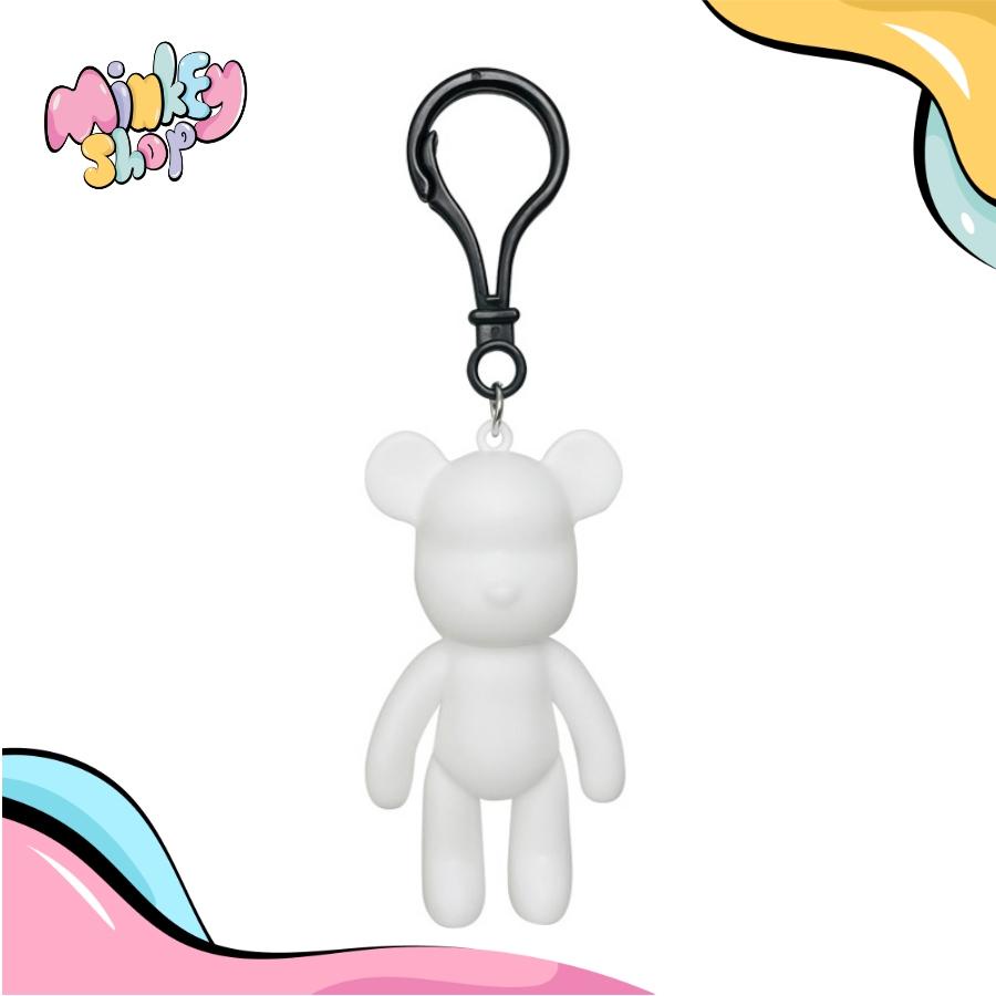 Móc khóa phôi gấu trắng cute dùng để sơn màu với nhiều màu dễ thương phụ kiện túi xách 02MKG -Minkey