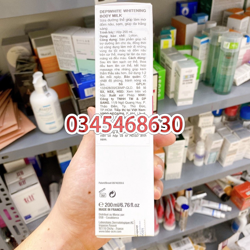 Sữa dưỡng thể dưỡng trắng da, giảm lão hóa ACM Depiwhite Whitening Body Milk - 200ml