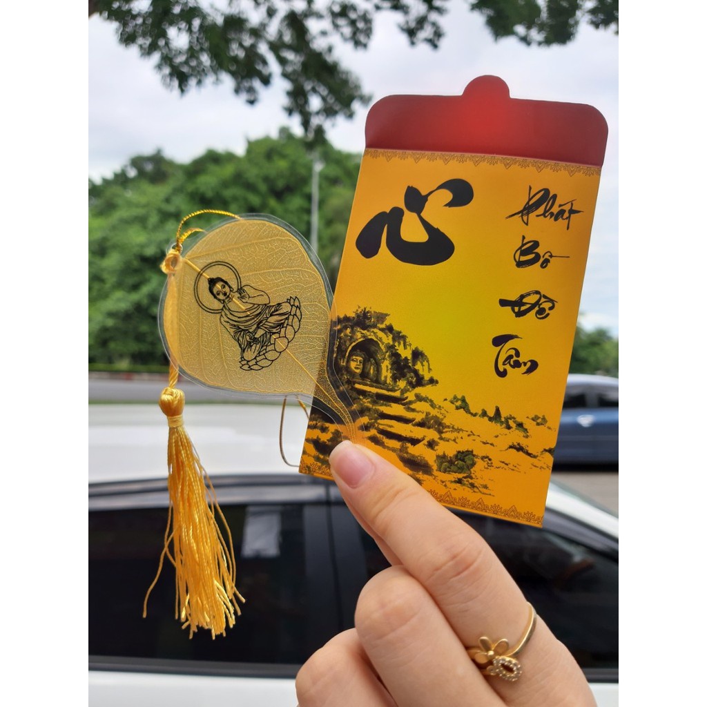 Lá bồ đề - Lá mạ vàng, size bé, phù hợp để trong ốp điện thoại, trong ví mang theo bên mình