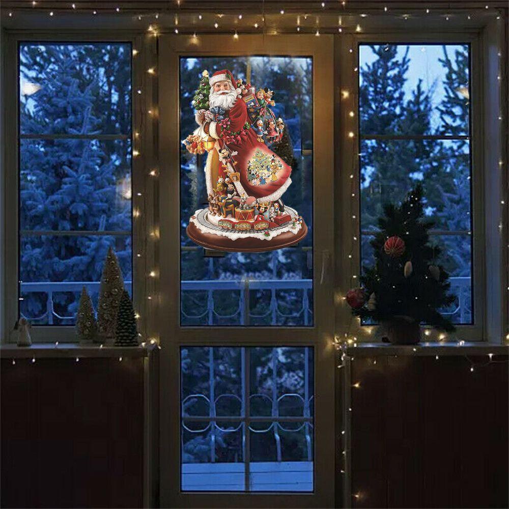 Đề Can Dán Cửa Sổ 20x30cm In Họa Tiết Ông Già Noel Hoạt Hình Trang Trí Nhà Cửa