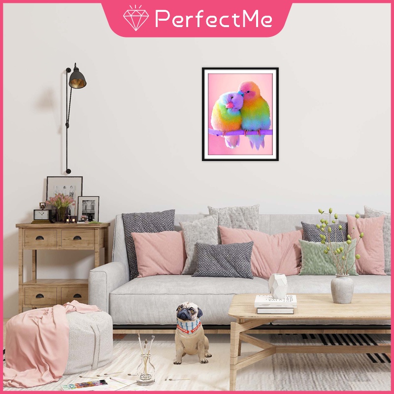 Set tranh đính đá 5D DIY hình hai chú chim 30*40